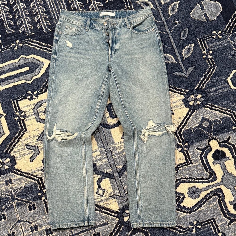 Garage Light Blue Distressed Boyfriend Jeans